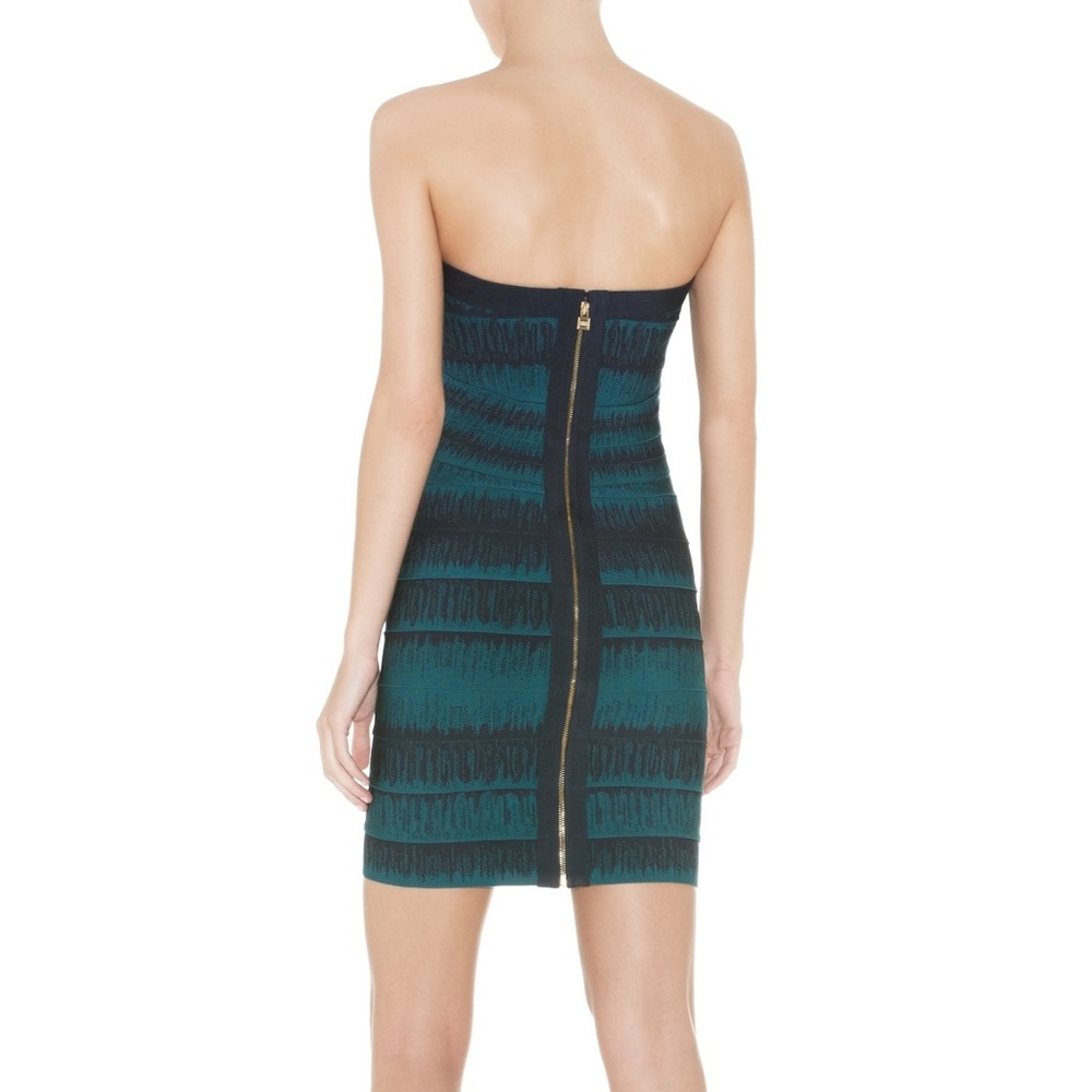 Herve Leger Lesley Ombré / Faded-Stitch Strapless Bandage Dress 👗 Small ❤️ HL - Picture 3 of 17